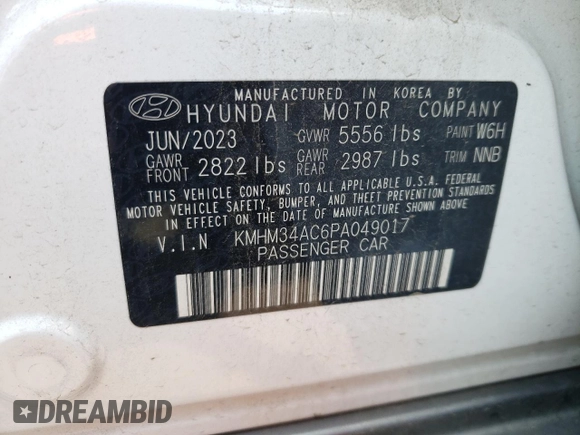 2023 Hyundai Ioniq 6 Preferred z VIN KMHM34AC6PA049017, wystawiony jako Copart lot #63924084 z przebiegiem 9 536 mil mil oraz Szkoda całkowita • Salvage title. Historia ofert i sprzedaży dostępna na DreamBid. Obrazek 12.