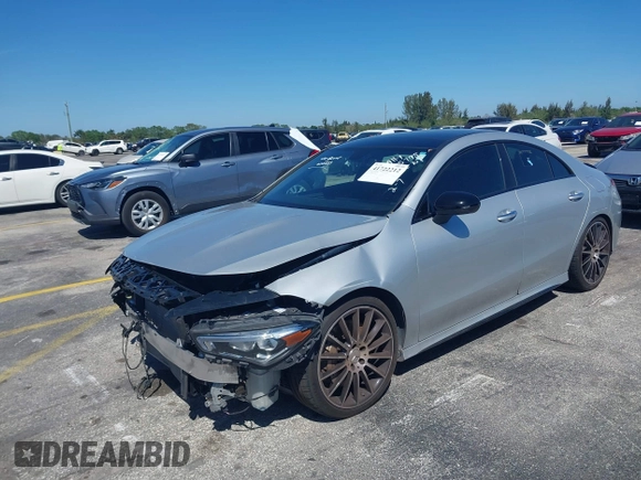 2021 Mercedes-Benz CLA with VIN W1K5J5BB2MN205798, listed as a IAAI auction lot 41722212 with 66,294 mi miles. Bid and sale history available at carsss.com. Image 2.