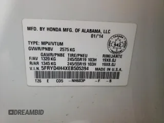 2014 Acura MDX Technology с VIN 5FRYD4H4XEB505394, выставлен на аукционе Copart как лот 57567785 с пробегом Не указан миль и Списание • Salvage title. История ставок и продаж доступна на DreamBid. Изображение 12.
