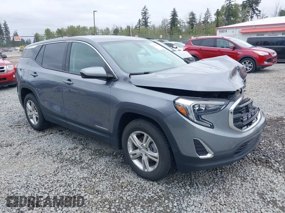 2019 GMC Terrain SLE with VIN 3GKALTEV1KL379523, listed as a IAAI auction lot 42136431 with 65,396 mi miles and . Bid and sale history available at carsss.com. Image 1.
