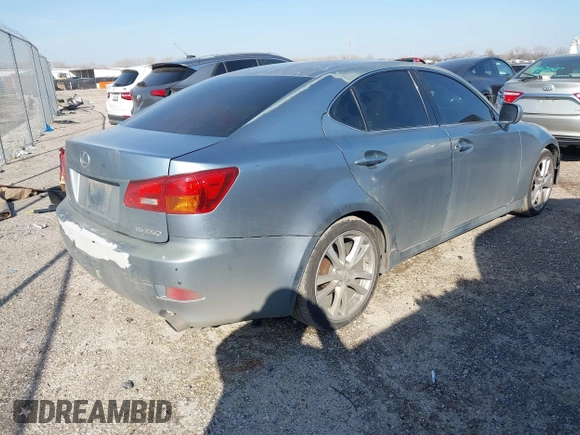 2006 Lexus IS 250 with VIN JTHBK262X65003151, listed as a IAAI auction lot 41563318 with 256,896 mi miles and . Bid and sale history available at DreamBid. Image 4.