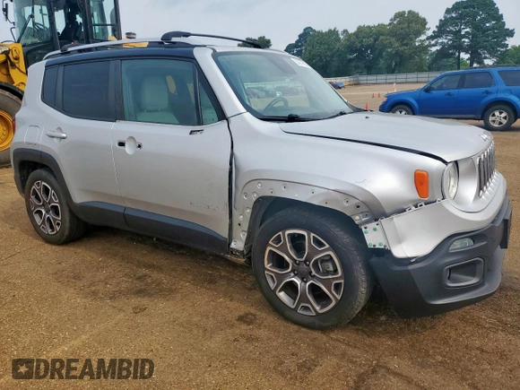 2017 Jeep Renegade Limited with VIN ZACCJADB8HPE40114, listed as a Copart auction lot 57077835 with 101,574 mi miles and Salvage title. Bid and sale history available at DreamBid. Image 4.