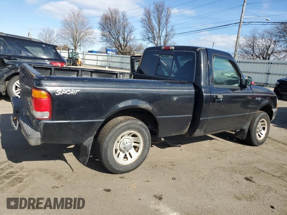 1999 Ford Ranger XL with VIN 1FTYR10V9XUB87056, listed as a Copart auction lot 43989795 with 193,980 mi miles and Salvage Title. Bid and sale history available at carsss.com. Image 3.