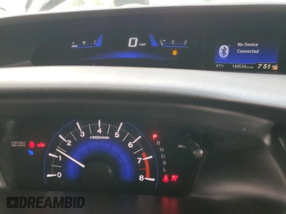 2014 Honda Civic EX-L with VIN 19XFB2F9XEE225725, listed as a Copart auction lot 52593905 with 140,534 mi miles and Salvage Title. Bid and sale history available at DreamBid. Image 9.