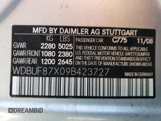 2009 Mercedes-Benz E 350 Luxury z VIN WDBUF87X09B423727, wystawiony jako Copart lot #53759525 z przebiegiem 161 555 mil mil oraz Czysty tytuł • Clean title. Historia ofert i sprzedaży dostępna na DreamBid. Obrazek 12.