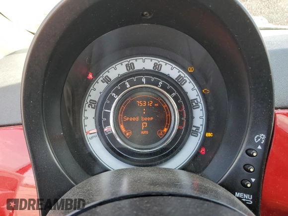 2013 FIAT 500 Pop with VIN 3C3CFFAR8DT574306, listed as a Copart auction lot 52794095 with 75,312 mi miles and Salvage Title. Bid and sale history available at carsss.com. Image 9.