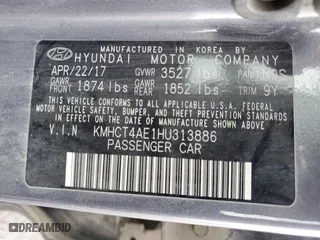 2017 Hyundai Accent SE with VIN KMHCT4AE1HU313886, listed as a Copart auction lot 51102785 with 133,073 mi miles and Salvage Title. Bid and sale history available at carsss.com. Image 12.