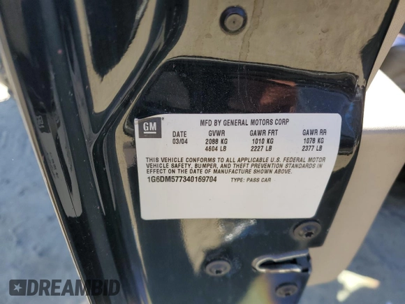 2004 Cadillac CTS with VIN 1G6DM577340169704, listed as a Copart auction lot 76325814 with 177,089 mi miles and Salvage Title. Bid and sale history available at carsss.com. Image 12.
