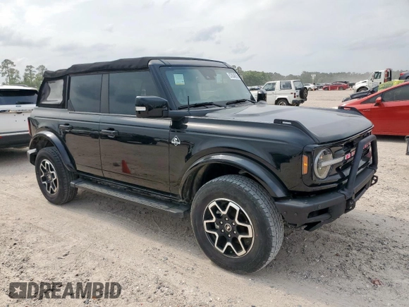 2022 Ford Bronco with VIN 1FMDE5DH1NLB77321, listed as a Copart auction lot 57834615 with 27,016 mi miles and Salvage title. Bid and sale history available at DreamBid. Image 4.