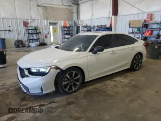 2025 Honda Civic Sedan Hybrid Sport with VIN 2HGFE4F89SH321311, listed as a Copart auction lot 49915295 with 2,996 mi miles and Salvage Title. Bid and sale history available at carsss.com. Image 1.