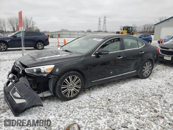 2014 Kia Cadenza Premium with VIN KNALN4D75E5145832, listed as a Copart auction lot 47038625 with 120,013 mi miles and Salvage Title. Bid and sale history available at carsss.com. Image 1.