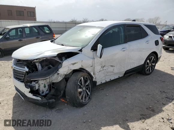 2022 Chevrolet Equinox LT with VIN 3GNAXKEV8NL154716, listed as a Copart auction lot 49237025 with 47,058 mi miles and Salvage Title. Bid and sale history available at DreamBid. Image 1.