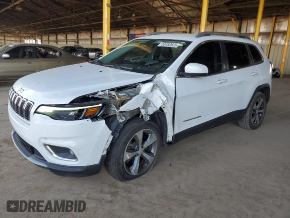 2019 Jeep Cherokee Limited z VIN 1C4PJLDB7KD300607, wystawiony jako Copart lot #55182825 z przebiegiem 139 941 mil mil oraz Szkoda całkowita • Salvage title. Historia ofert i sprzedaży dostępna na DreamBid. Obrazek 1.