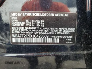 2018 BMW 7 Series ALPINA B7 xDrive with VIN WBA7F2C5XJG423609, listed as a Copart auction lot 73530954 with 63,190 mi miles and Salvage Title. Bid and sale history available at carsss.com. Image 14.