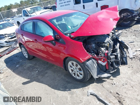 2015 Kia Rio LX with VIN KNADM4A39F6496537, listed as a IAAI auction lot 41795758 with 1 mi miles. Bid and sale history available at carsss.com. Image 1.