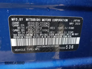 2024 Mitsubishi Eclipse Cross SE z VIN JA4ATWAA5RZ001492, wystawiony jako IAAI lot #41281253 z przebiegiem 25 221 mil mil oraz . Historia ofert i sprzedaży dostępna na DreamBid. Obrazek 9.