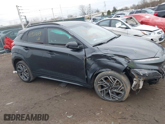 2022 Hyundai Kona N Line with VIN KM8K3CA32NU923862, listed as a IAAI auction lot 41826113 with 75,298 mi miles. Bid and sale history available at carsss.com. Image 13.
