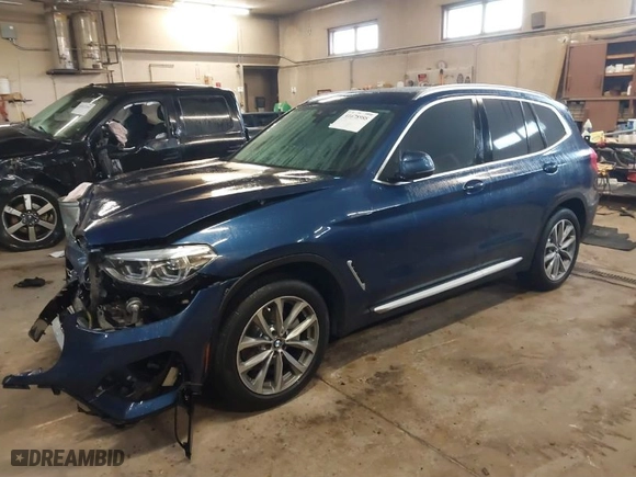 2019 BMW X3 sDrive30i with VIN 5UXTR7C58KLF28097, listed as a IAAI auction lot 41678988 with 43,760 mi miles. Bid and sale history available at carsss.com. Image 2.
