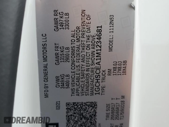 2021 Chevrolet Colorado 2WD LT with VIN 1GCHSCEA1M1234681, listed as a Copart auction lot 49910445 with 98,717 mi miles and Salvage title. Bid and sale history available at DreamBid. Image 13.
