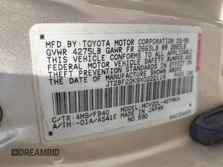1999 Toyota Camry LE z VIN JT2BF22K9X0222119, wystawiony jako IAAI lot #41529258 z przebiegiem 119 919 mil mil oraz . Historia ofert i sprzedaży dostępna na DreamBid. Obrazek 9.