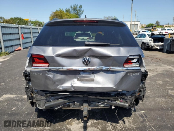 2021 Volkswagen Atlas SE with VIN 1V2JR2CA8MC591627, listed as a Copart auction lot 57173165 with 39,625 mi miles and Salvage title. Bid and sale history available at DreamBid. Image 6.