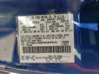 1997 Ford F-150 with VIN 1FTDX17W2VKC63910, listed as a Copart auction lot 53632135 with 178,224 mi miles and Salvage title. Bid and sale history available at DreamBid. Image 12.