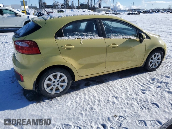 2016 Kia Rio LX with VIN KNADM5A30G6562206, listed as a Copart auction lot 46889555 with 97,729 mi miles and Salvage Title. Bid and sale history available at carsss.com. Image 3.