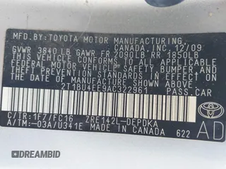 2010 Toyota Corolla with VIN 2T1BU4EE9AC322961, listed as a IAAI auction lot 40879803 with 146,996 mi miles and . Bid and sale history available at DreamBid. Image 9.