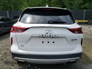 2021 Infiniti QX50 Luxe with VIN 3PCAJ5BB9MF120951, listed as a Copart auction lot 55303395 with 28,437 mi miles and Salvage title. Bid and sale history available at DreamBid. Image 6.