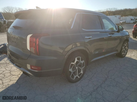 2022 Hyundai Palisade Calligraphy with VIN KM8R7DHE6NU453321, listed as a Copart auction lot 81623624 with 50,584 mi miles and Salvage Title. Bid and sale history available at carsss.com. Image 3.