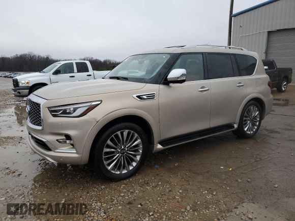 2021 Infiniti QX80 SENSORY with VIN JN8AZ2BE7M9268337, listed as a Copart auction lot 44951375 with 20,752 mi miles and Salvage Title. Bid and sale history available at carsss.com. Image 1.