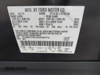 2016 Ford Explorer Limited with VIN 1FM5K7F81GGA26772, listed as a IAAI auction lot 41995158 with 110,528 mi miles and . Bid and sale history available at DreamBid. Image 9.