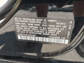 2012 Volkswagen Passat SE с VIN 1VWBH7A32CC094465, выставлен на аукционе IAAI как лот 41998550 с пробегом 139 833 миль миль и . История ставок и продаж доступна на DreamBid. Изображение 9.