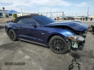 2018 Ford Mustang GT Premium with VIN 1FATP8FF0J5166385, listed as a Copart auction lot 53189035 with 93,417 mi miles and Salvage title. Bid and sale history available at DreamBid. Image 4.