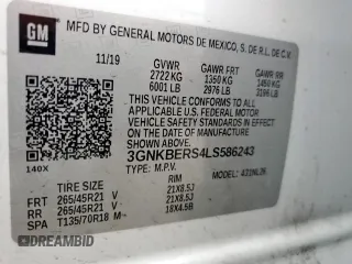 2020 Chevrolet Blazer RS z VIN 3GNKBERS4LS586243, wystawiony jako Copart lot #55514245 z przebiegiem 47 365 mil mil oraz Szkoda całkowita • Salvage title. Historia ofert i sprzedaży dostępna na DreamBid. Obrazek 14.