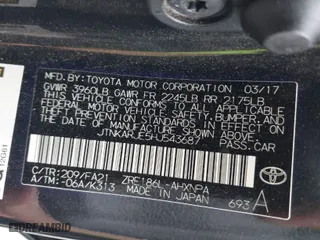 2017 Toyota Corolla iM with VIN JTNKARJE5HJ543687, listed as a IAAI auction lot 41948002 with 133,086 mi miles. Bid and sale history available at carsss.com. Image 9.