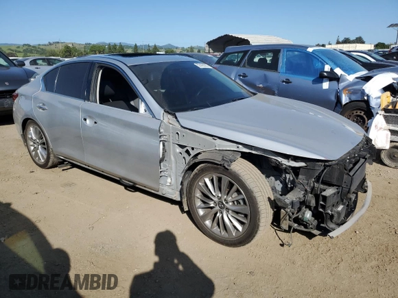 2019 Infiniti Q50 Luxe z VIN JN1EV7AP4KM543474, wystawiony jako Copart lot #52426585 z przebiegiem 50 435 mil mil oraz Szkoda całkowita • Salvage title. Historia ofert i sprzedaży dostępna na DreamBid. Obrazek 4.