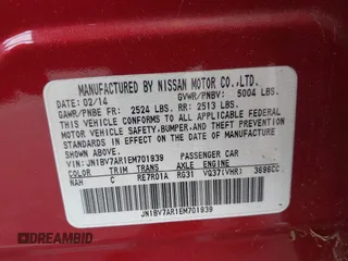 2014 Infiniti Q50 Sport with VIN JN1BV7AR1EM701939, listed as a IAAI auction lot 42051058 with 142,258 mi miles and . Bid and sale history available at DreamBid. Image 9.
