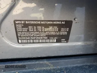 2015 BMW X5 xDrive35d z VIN 5UXKS4C50F0N08784, wystawiony jako Copart lot #57348185 z przebiegiem 168 452 mil mil oraz Szkoda całkowita • Salvage title. Historia ofert i sprzedaży dostępna na DreamBid. Obrazek 13.