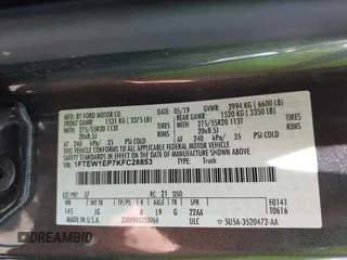2019 Ford F-150 XL with VIN 1FTEW1EP7KFC28853, listed as a IAAI auction lot 42176182 with 132,599 mi miles and . Bid and sale history available at DreamBid. Image 9.