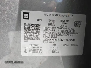 2021 GMC Acadia SLE with VIN 1GKKNRLS3MZ147270, listed as a IAAI auction lot 42211633 with 94,884 mi miles and . Bid and sale history available at DreamBid. Image 9.
