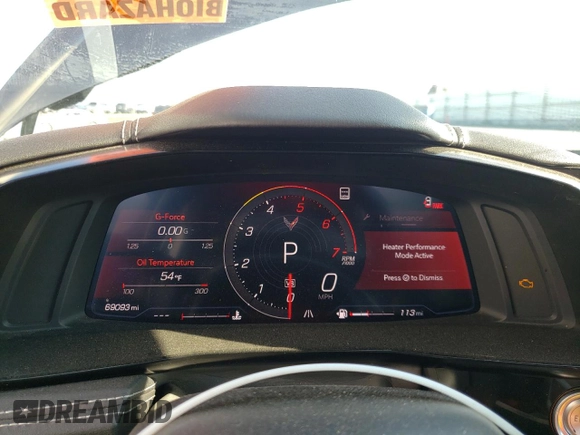 2021 Chevrolet Corvette 2LT with VIN 1G1YB2D45M5119637, listed as a Copart auction lot 42951695 with 69,093 mi miles and Clean title. Bid and sale history available at DreamBid. Image 9.