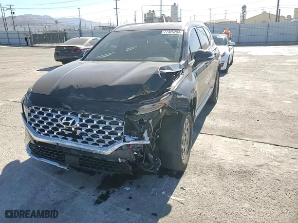 2021 Hyundai Santa Fe Hybrid Blue with VIN KM8S2DA16MU008325, listed as a Copart auction lot 77425294 with 15,266 mi miles and Salvage Title. Bid and sale history available at carsss.com. Image 12.