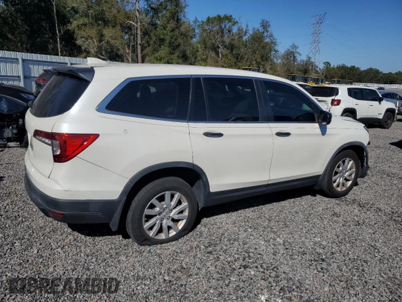 2019 Honda Pilot LX with VIN 5FNYF5H12KB006768, listed as a Copart auction lot 43393665 with 59,121 mi miles and Salvage Title. Bid and sale history available at DreamBid. Image 3.