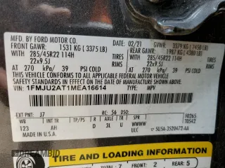 2021 Ford Expedition Limited z VIN 1FMJU2AT1MEA16614, wystawiony jako Copart lot #62007215 z przebiegiem 32 995 mil mil oraz Szkoda całkowita • Salvage title. Historia ofert i sprzedaży dostępna na DreamBid. Obrazek 13.