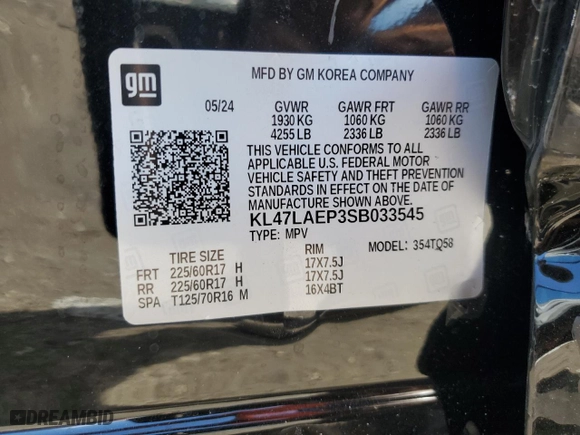 2025 Buick Envista Preferred with VIN KL47LAEP3SB033545, listed as a Copart auction lot 70124304 with 1,890 mi miles and Salvage Title. Bid and sale history available at carsss.com. Image 15.