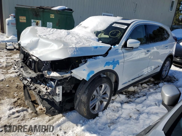 2022 Acura MDX with VIN 5J8YE1H35NL027498, listed as a Copart auction lot 82314854 with 57,209 mi miles and Salvage Title. Bid and sale history available at carsss.com. Image 1.