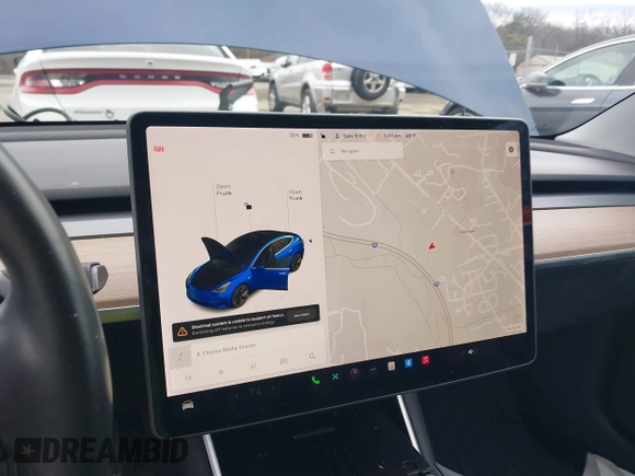 2019 Tesla Model 3 Mid Range with VIN 5YJ3E1EA5KF299589, listed as a IAAI auction lot 41709733 with 50,256 mi miles and . Bid and sale history available at DreamBid. Image 19.