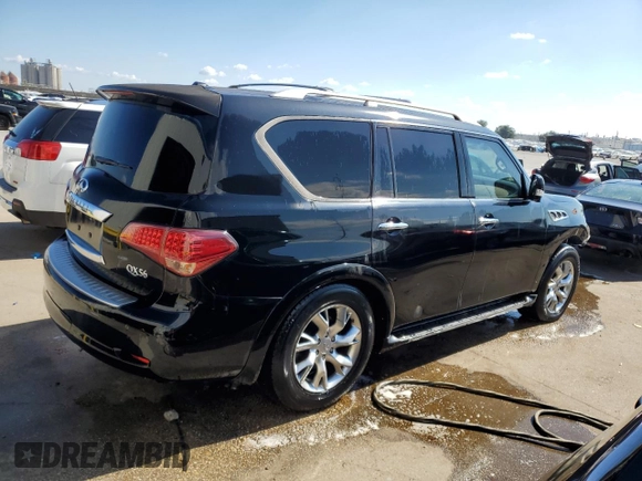 2011 Infiniti QX56 8-passenger with VIN JN8AZ2NC4B9302855, listed as a Copart auction lot 72986764 with 171,390 mi miles and Salvage Title. Bid and sale history available at carsss.com. Image 3.