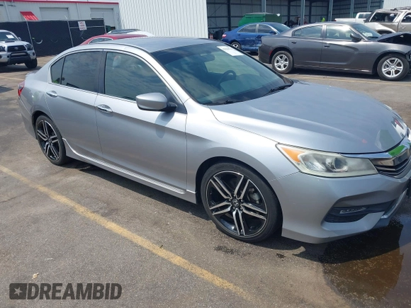 2016 Honda Accord Sport with VIN 1HGCR2F52GA176023, listed as a IAAI auction lot 42560781 with 120,430 mi miles and . Bid and sale history available at DreamBid. Image 1.